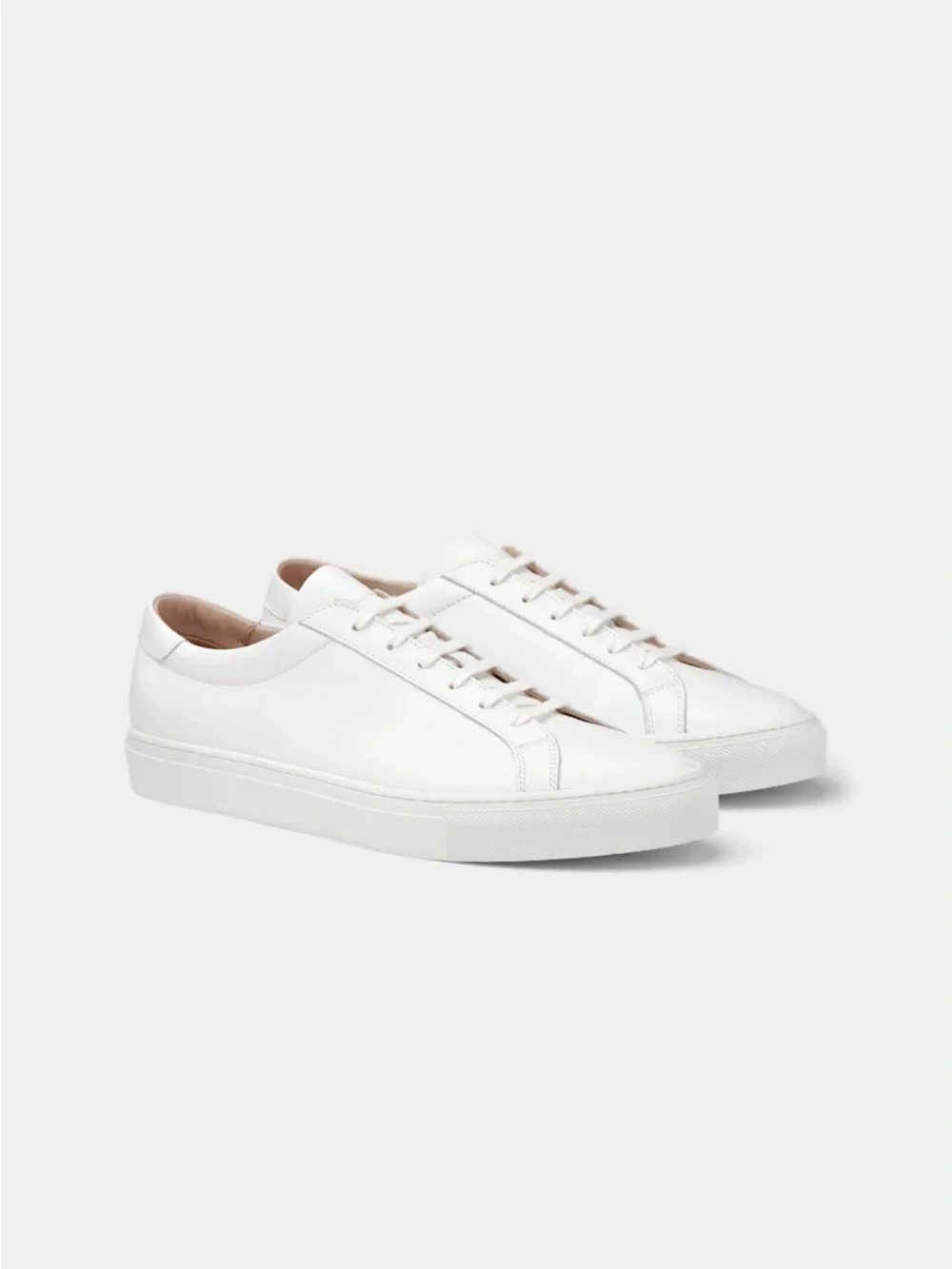 Suitsupply FW1480 Men's 10 US White Leather Low Top Casual Sneakers Shoes